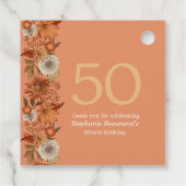 Blume der Frau im Herbst 50. Geburtstag Geschenkanhänger (Rückseite)