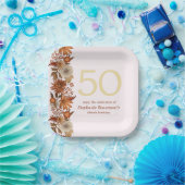 Blume der Frau im Herbst 50. Geburtstag Pappteller (Party)