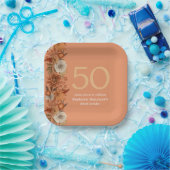 Blume der Frau im Herbst 50. Geburtstag Pappteller (Party)