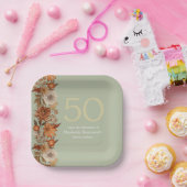 Blume der Frau im Herbst 50. Geburtstag Pappteller (Party)