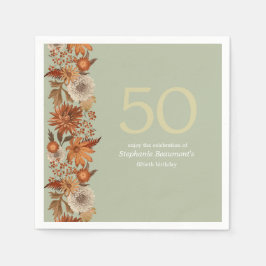 Blume der Frau im Herbst 50. Geburtstag Serviette