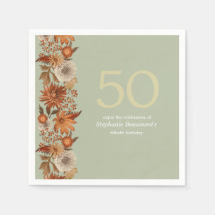 Blume der Frau im Herbst 50. Geburtstag Serviette