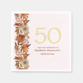 Blume der Frau im Herbst 50. Geburtstag Serviette