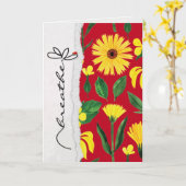 Blume der Freundschaft mit dem Ladybug Karte (Gelbe Blume)