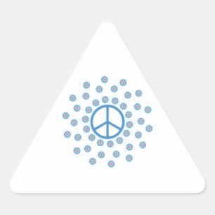 Blume der Friedenssymbole Dreieckiger Aufkleber