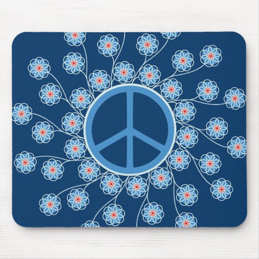 Blume der Friedenssymbole Mousepad (Vorne)