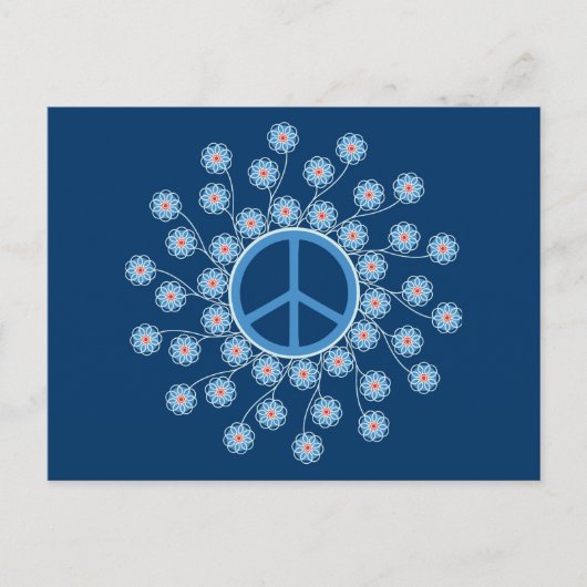 Blume der Friedenssymbole Postkarte (Vorderseite)