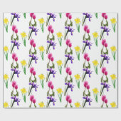 Blume der Frühlingssaison Irische Daffodien Handwe Geschenkpapier (Flach)