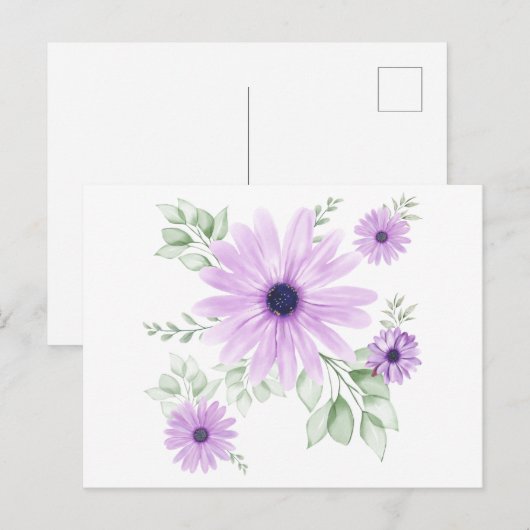 Blume der Frühlingswasserfarbe Postkarte (Vorne/Hinten)