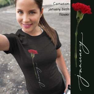Blume der Geburt im Januar minimalistisch T-Shirt