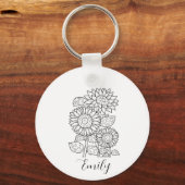 Blume der Geburt - Personalisierte Blume der Gebur Schlüsselanhänger (Rückseite)