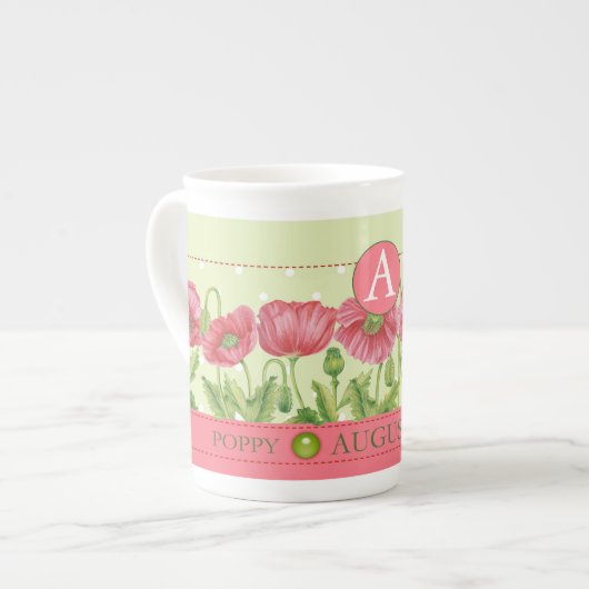Blume der Geburt und August Knochen China Tasse (Vorderseite Links)
