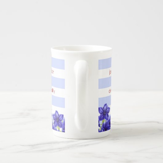 Blume der Geburt und Gem Stripe Tasse Juli Knochen (Rückseite)