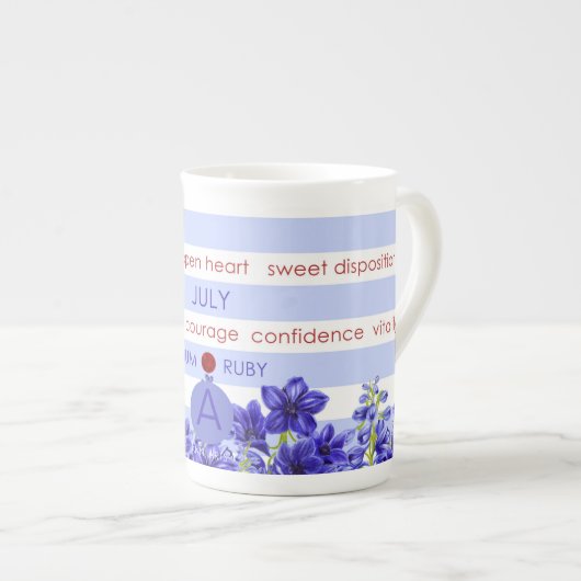 Blume der Geburt und Gem Stripe Tasse Juli Knochen (Vorderseite Rechts)