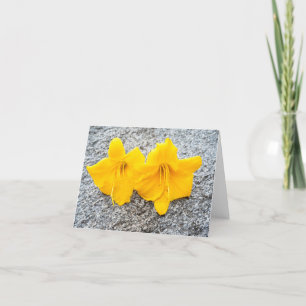 Blume der gelben Taglilie in voller Blüte Dankeskarte