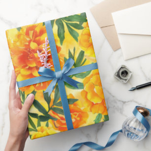 Blume der gelben und orangen Marigold-Art Geschenkpapier