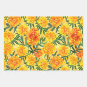 Blume der gelben und orangen Marigold-Art Geschenkpapier Set (Vorderseite 2)