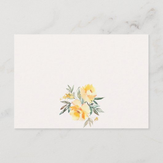 Blume der Gelbfärbung der Rose Hochzeitsstichcode  Begleitkarte (Rückseite)