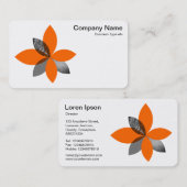 Blume der geometrischen Pflanze - Orange Visitenkarte (Vorne/Hinten)
