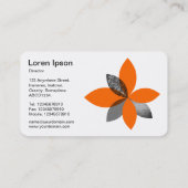 Blume der geometrischen Pflanze - Orange Visitenkarte (Rückseite)