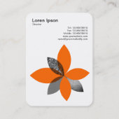 Blume der geometrischen Pflanze - Orange Visitenkarte (Rückseite)