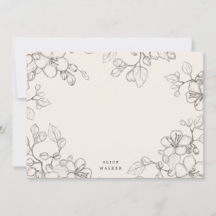 Blume der gezeichneten Kirsche danke Mitteilungskarte