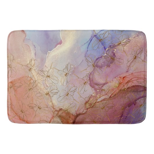 Blume der Goldfräse Abstrakte Duskypasta Badematte (Vorderseite)
