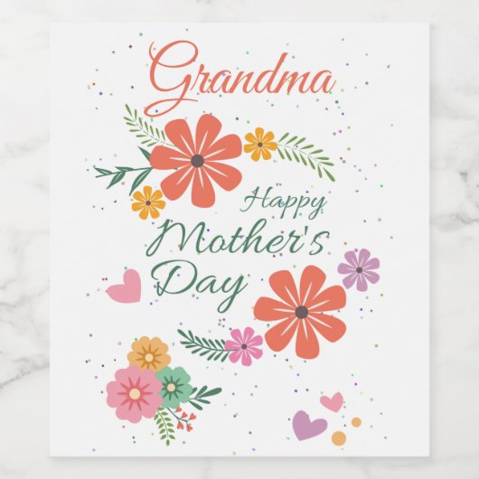 Blume der Großmutter Weinetikett (Einzelnes Label)