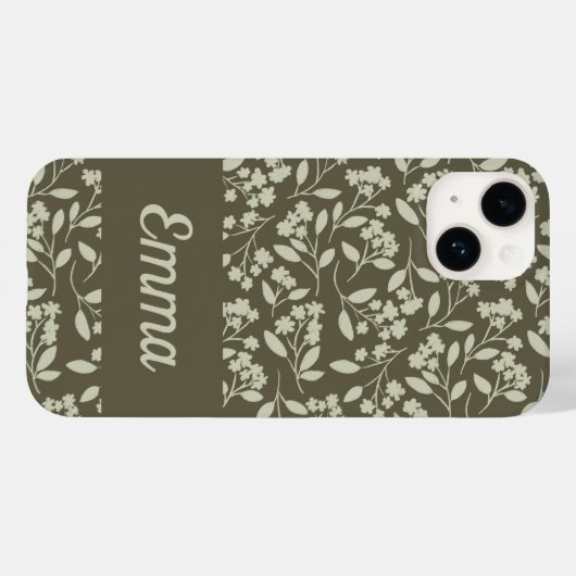 Blume der grünen botanischen Hand Case-Mate iPhone Hülle (Rückseite (Horizontal))