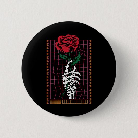 Blume der Handarbeit Gothic Style Button (Vorderseite)
