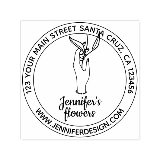 Blume der Händehaltung von Frauen Permastempel (Design)