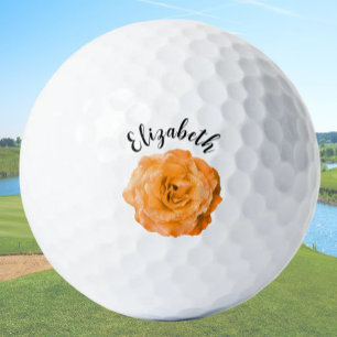 Blume der hübschen orangefarbenen Rose individuell Golfball