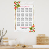 Blume der hübschen Rose der Korallen - Sitzkarte Poster (Küche)