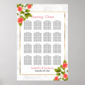 Blume der hübschen Rose der Korallen - Sitzkarte Poster (Vorne)