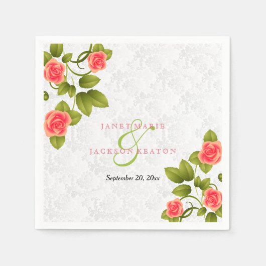 Blume der hübschen Rose Serviette (Vorderseite)