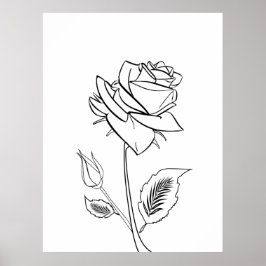 Blume der hübschen Rose Zeichne Poster