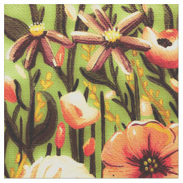 Blume der Hütte in Aprikose und Gelb Stoff