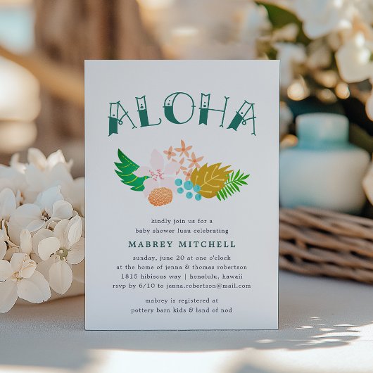 Blume der Insel | Luau Baby Shower Einladung