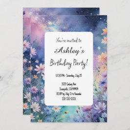 Blume der Kinderwelten als Geburtstagsparty Einladung