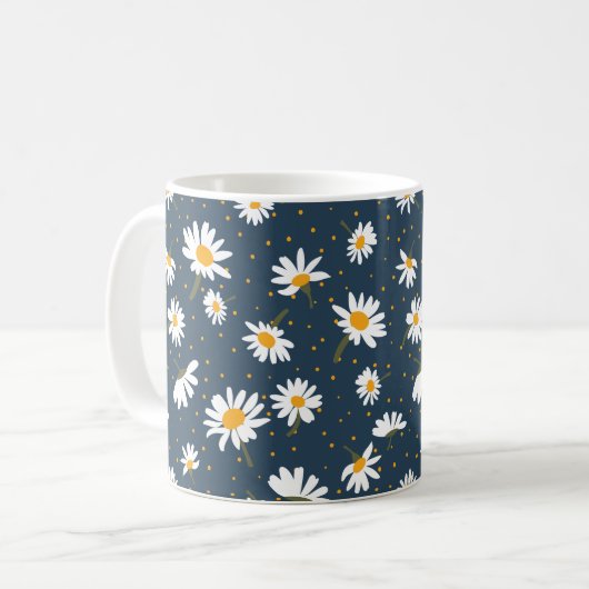 Blume der klassischen Yellow White Daisy Kaffeetasse (Vorderseite Links)