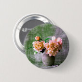 Blume der Koralle in Grauvase Pink Orange Button (Vorne & Hinten)