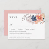Blume der Korallenflotte WEDING RSVP MEAL CHOICE (Vorne/Hinten)