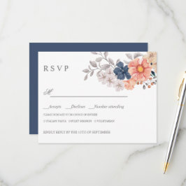 Blume der Korallenflotte WEDING RSVP MEAL CHOICE Karte