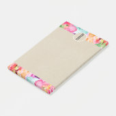 Blume der Kraft-Monogramm-Initial Post-it Klebezettel (angewinkelt)