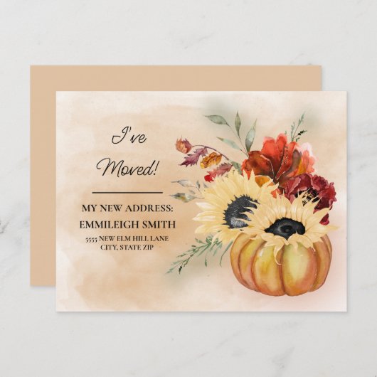 Blume der Kürbiskröten fallen Herbst Postkarte (Vorne/Hinten)