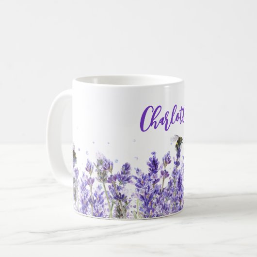 Blume der Lavendel Kaffeetasse (Vorderseite Links)