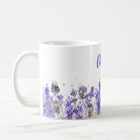 Blume der Lavendel Kaffeetasse (Links)