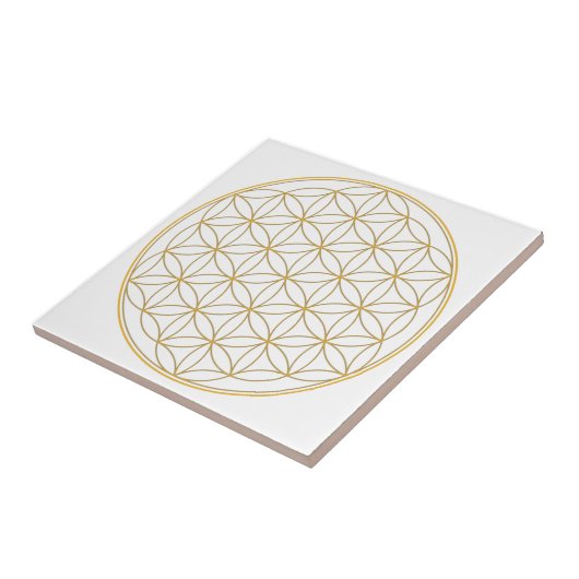 Blume der Leben-Goldlinie Fliese (Seite)