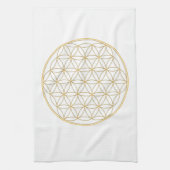 Blume der Leben-Goldlinie Küchentuch (Vertikal)