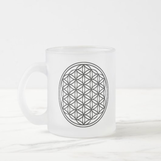 Blume der Leben-mattierten GlasTasse Mattglastasse (Links)